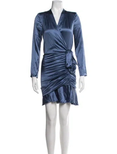 Pre-owned Veronica Beard Silk Mini Dress In Blue