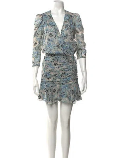 Pre-owned Veronica Beard Silk Mini Dress In Blue