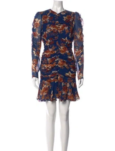 Pre-owned Veronica Beard Silk Mini Dress In Blue