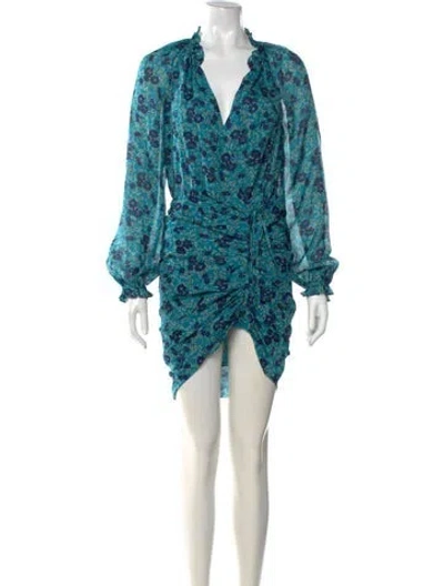 Pre-owned Veronica Beard Silk Mini Dress In Blue