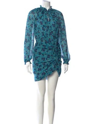 Pre-owned Veronica Beard Silk Mini Dress In Blue
