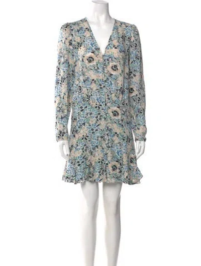 Pre-owned Veronica Beard Silk Mini Dress In Blue