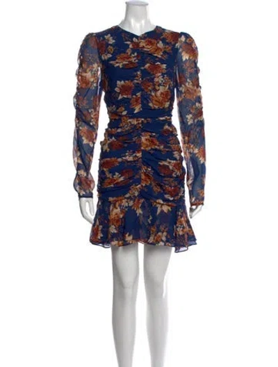 Pre-owned Veronica Beard Silk Mini Dress In Blue