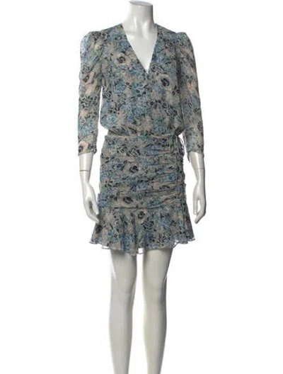 Pre-owned Veronica Beard Silk Mini Dress In Blue