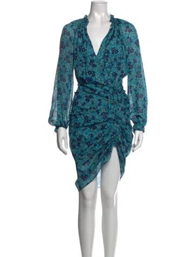 Pre-owned Veronica Beard Silk Mini Dress In Blue