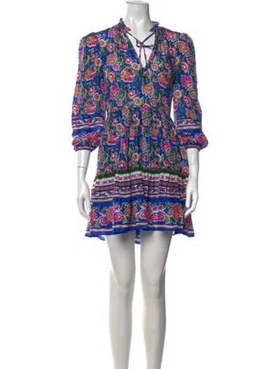 Pre-owned Veronica Beard Silk Mini Dress In Blue