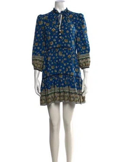 Pre-owned Veronica Beard Silk Mini Dress In Blue