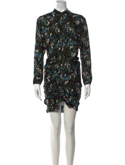 Pre-owned Veronica Beard Silk Mini Dress In Blue/green