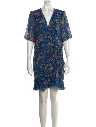 Pre-owned Veronica Beard Silk Mini Dress In Blue/metallic