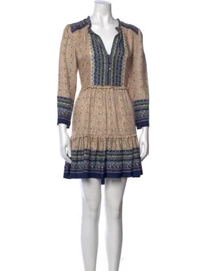 Pre-owned Veronica Beard Silk Mini Dress In Blue/neutrals