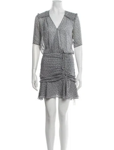 Pre-owned Veronica Beard Silk Mini Dress In Blue/white