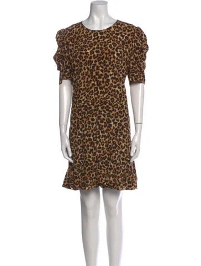 Pre-owned Veronica Beard Silk Mini Dress In Brown