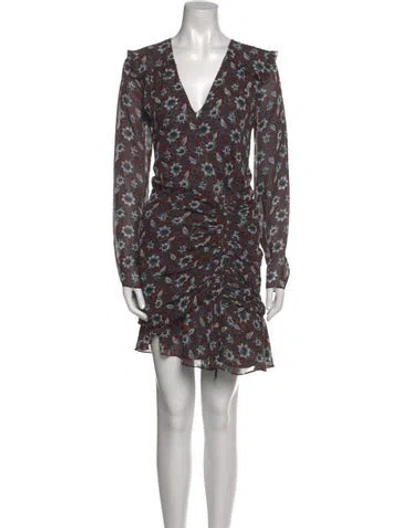Pre-owned Veronica Beard Silk Mini Dress In Brown