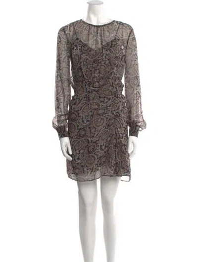 Pre-owned Veronica Beard Silk Mini Dress In Brown
