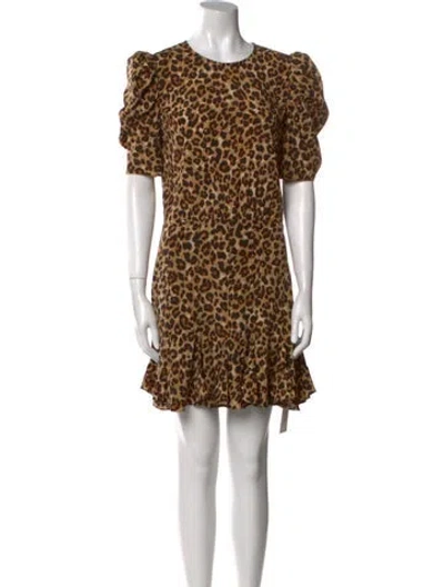 Pre-owned Veronica Beard Silk Mini Dress In Brown