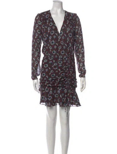 Pre-owned Veronica Beard Silk Mini Dress In Brown