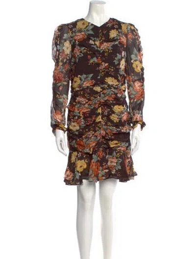 Pre-owned Veronica Beard Silk Mini Dress In Brown