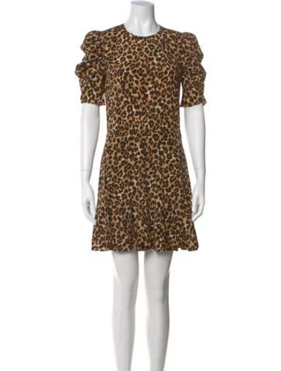 Pre-owned Veronica Beard Silk Mini Dress In Brown