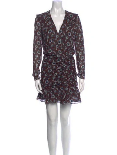 Pre-owned Veronica Beard Silk Mini Dress In Brown
