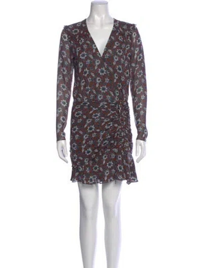 Pre-owned Veronica Beard Silk Mini Dress In Brown