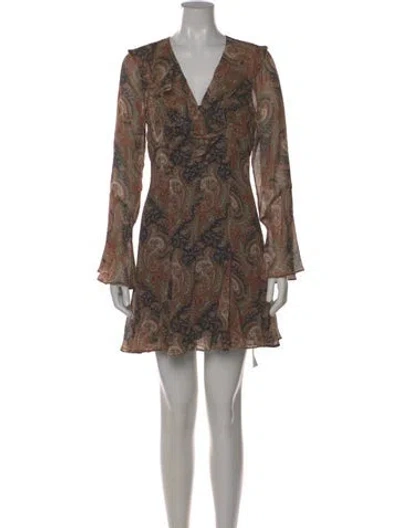 Pre-owned Veronica Beard Silk Mini Dress In Brown