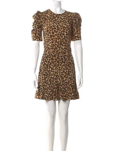 Pre-owned Veronica Beard Silk Mini Dress In Brown