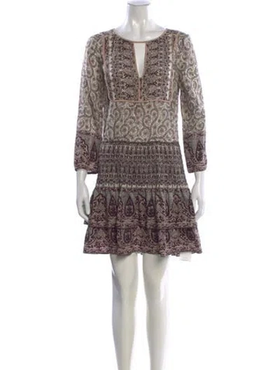 Pre-owned Veronica Beard Silk Mini Dress In Brown
