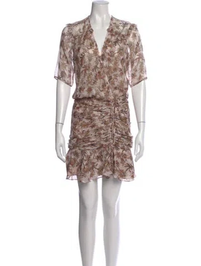 Pre-owned Veronica Beard Silk Mini Dress In Brown