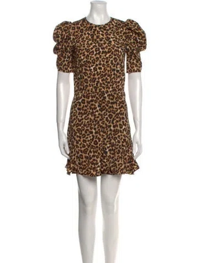 Pre-owned Veronica Beard Silk Mini Dress In Brown