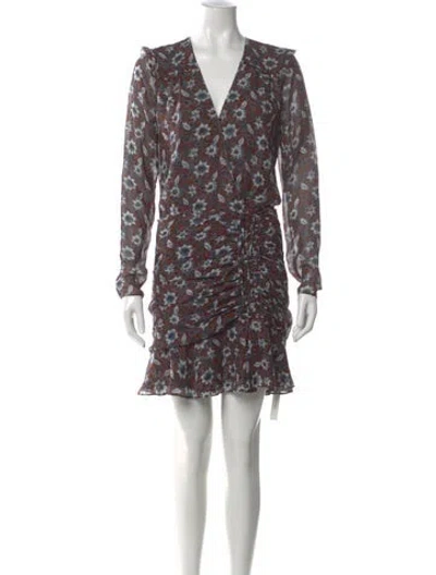 Pre-owned Veronica Beard Silk Mini Dress In Brown