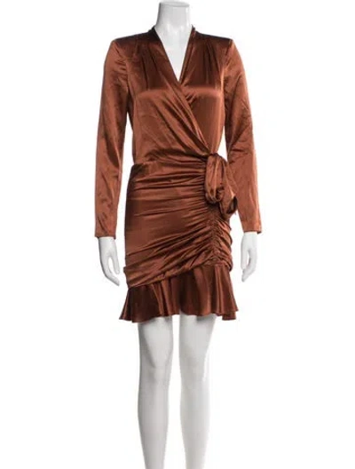 Pre-owned Veronica Beard Silk Mini Dress In Brown