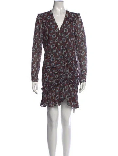 Pre-owned Veronica Beard Silk Mini Dress In Brown