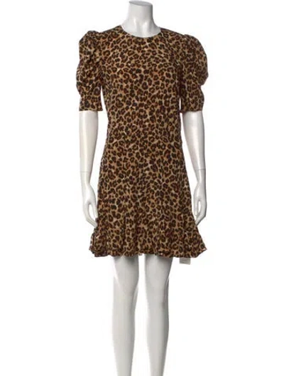 Pre-owned Veronica Beard Silk Mini Dress In Brown