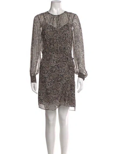 Pre-owned Veronica Beard Silk Mini Dress In Brown
