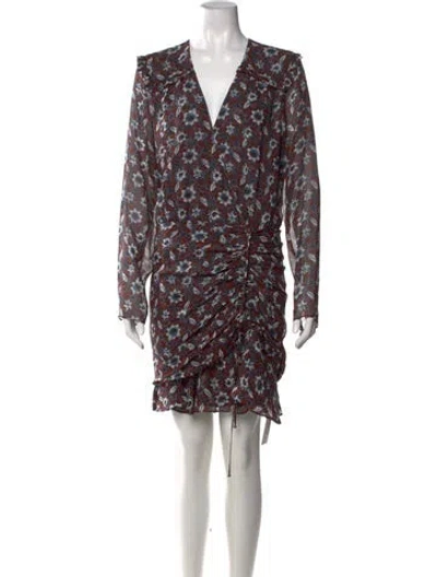 Pre-owned Veronica Beard Silk Mini Dress In Brown