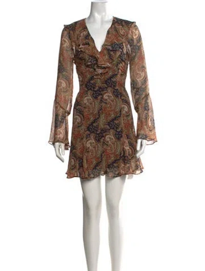Pre-owned Veronica Beard Silk Mini Dress In Brown