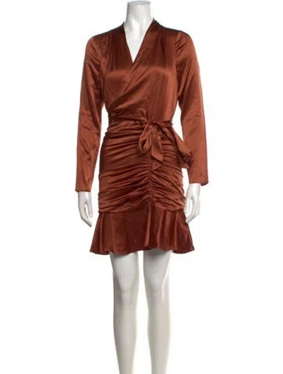 Pre-owned Veronica Beard Silk Mini Dress In Brown