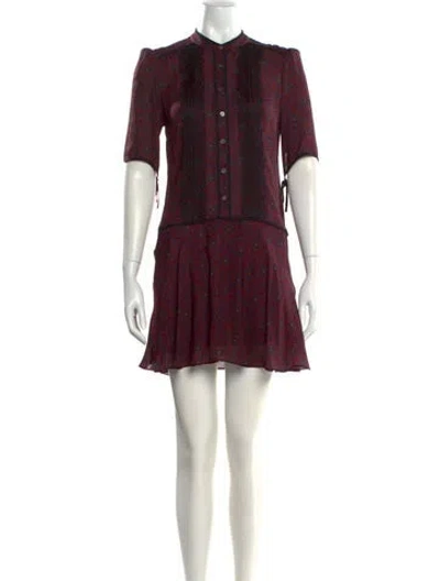 Pre-owned Veronica Beard Silk Mini Dress In Burgundy