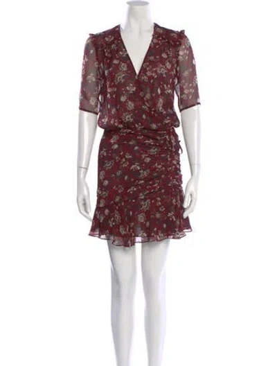 Pre-owned Veronica Beard Silk Mini Dress In Burgundy