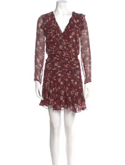 Pre-owned Veronica Beard Silk Mini Dress In Burgundy