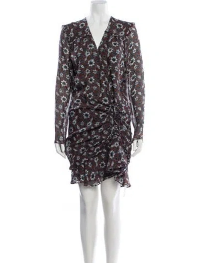Pre-owned Veronica Beard Silk Mini Dress In Burgundy