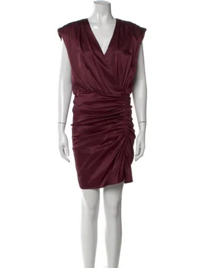 Pre-owned Veronica Beard Silk Mini Dress In Burgundy