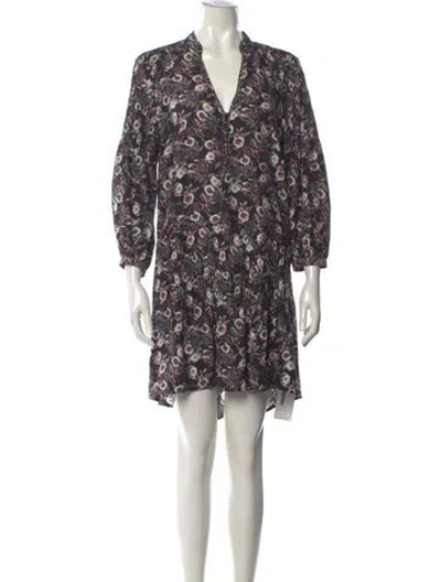 Pre-owned Veronica Beard Silk Mini Dress In Gray