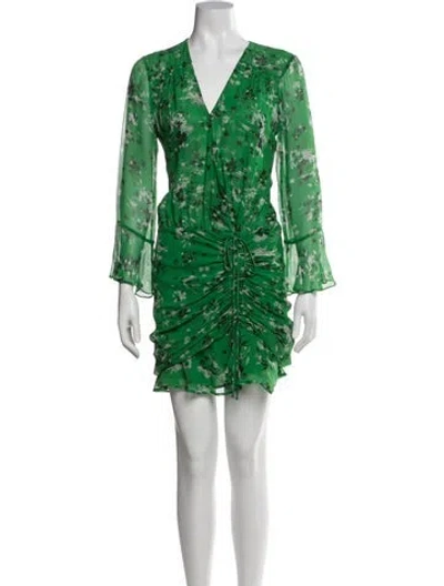 Pre-owned Veronica Beard Silk Mini Dress In Green