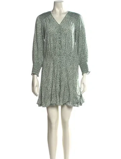 Pre-owned Veronica Beard Silk Mini Dress In Green