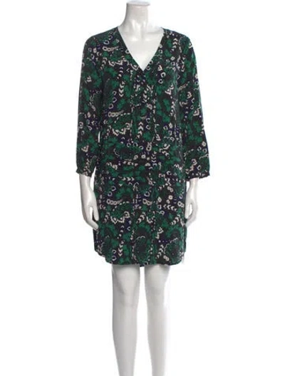 Pre-owned Veronica Beard Silk Mini Dress In Green