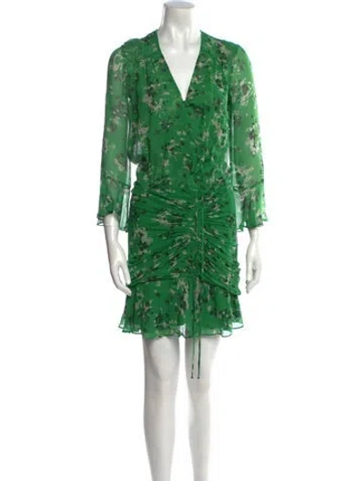 Pre-owned Veronica Beard Silk Mini Dress In Green