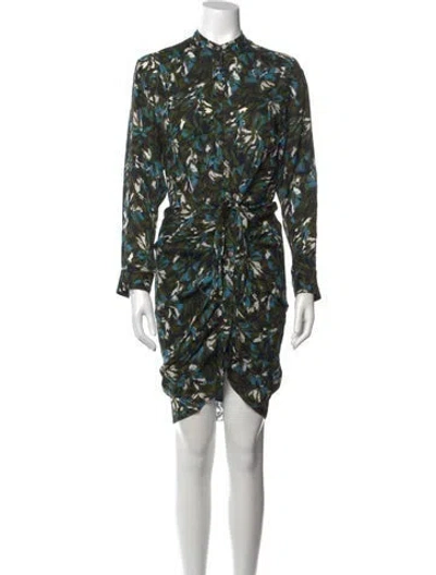 Pre-owned Veronica Beard Silk Mini Dress In Green