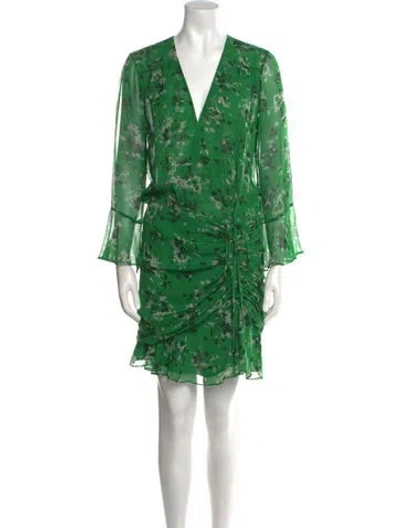 Pre-owned Veronica Beard Silk Mini Dress In Green