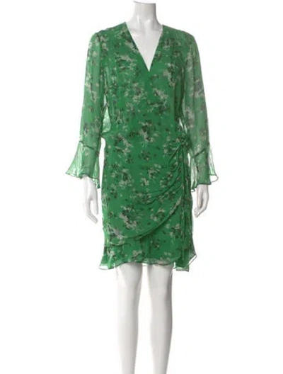 Pre-owned Veronica Beard Silk Mini Dress In Green